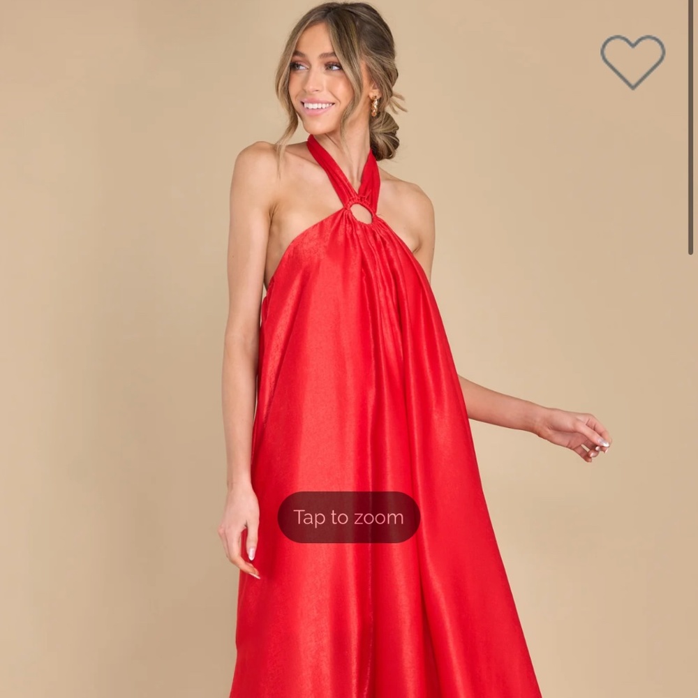 Red halter maxi